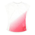 NIKE RUNNING Womens White & Pink Graphic T-Shirt M V-Neck Short Sleeve