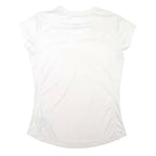 NIKE RUNNING Womens White & Pink Graphic T-Shirt M V-Neck Short Sleeve