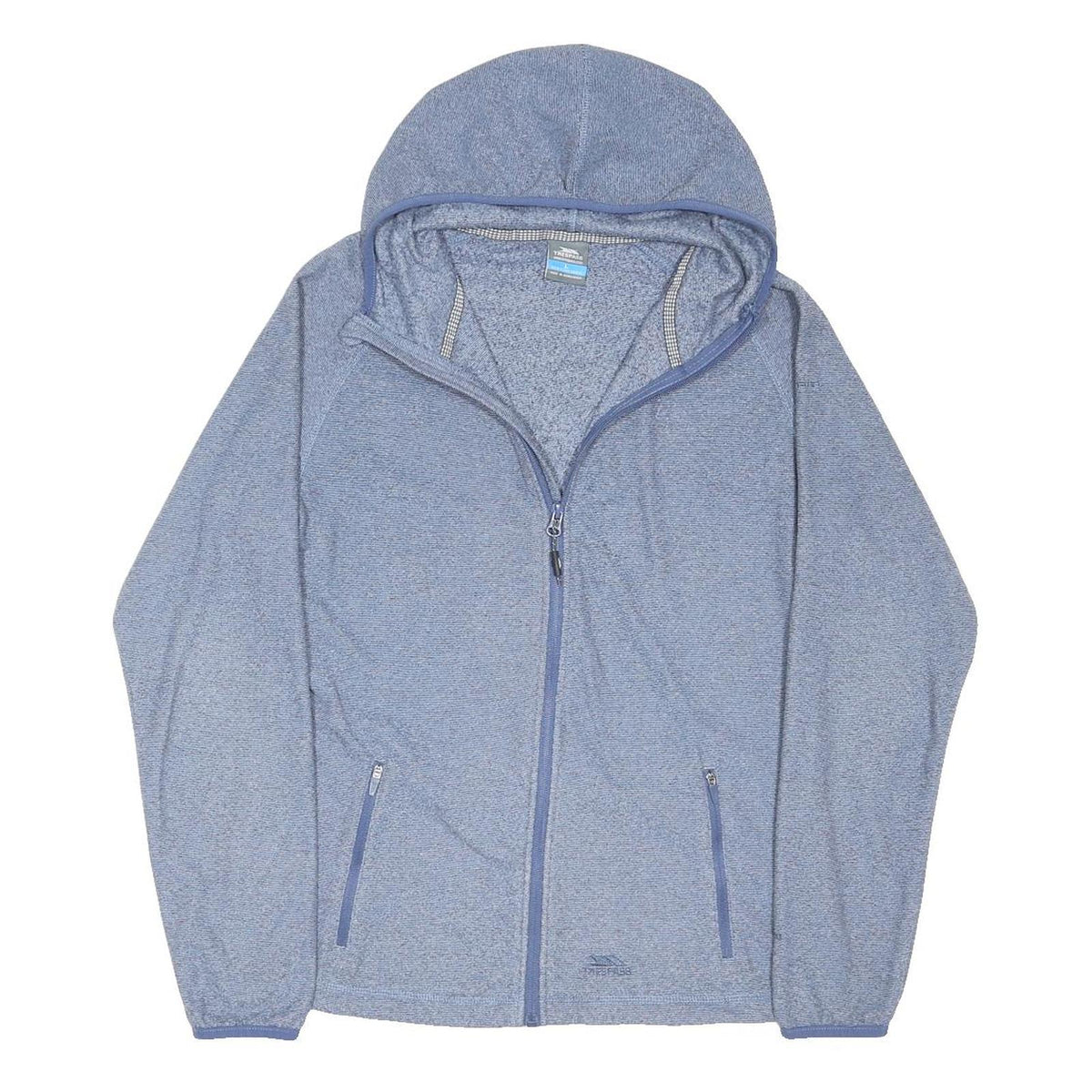 TRESPASS Womens Blue Zip Jacket L Polyester Blend Hooded Plain Outdoor