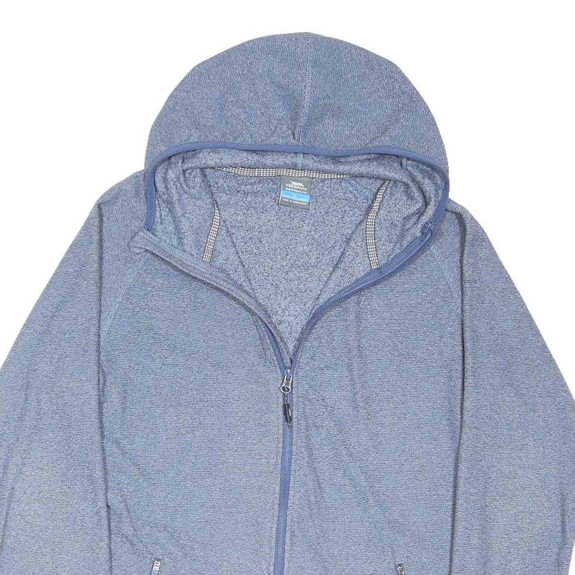 TRESPASS Womens Blue Zip Jacket L Polyester Blend Hooded Plain Outdoor