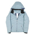 FILA Womens Blue Zip Jacket M Polyester Blend Plain Hooded Lightweight Coat