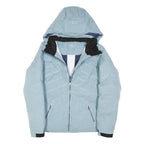 FILA Womens Blue Zip Jacket M Polyester Blend Plain Hooded Lightweight Coat