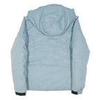 FILA Womens Blue Zip Jacket M Polyester Blend Plain Hooded Lightweight Coat