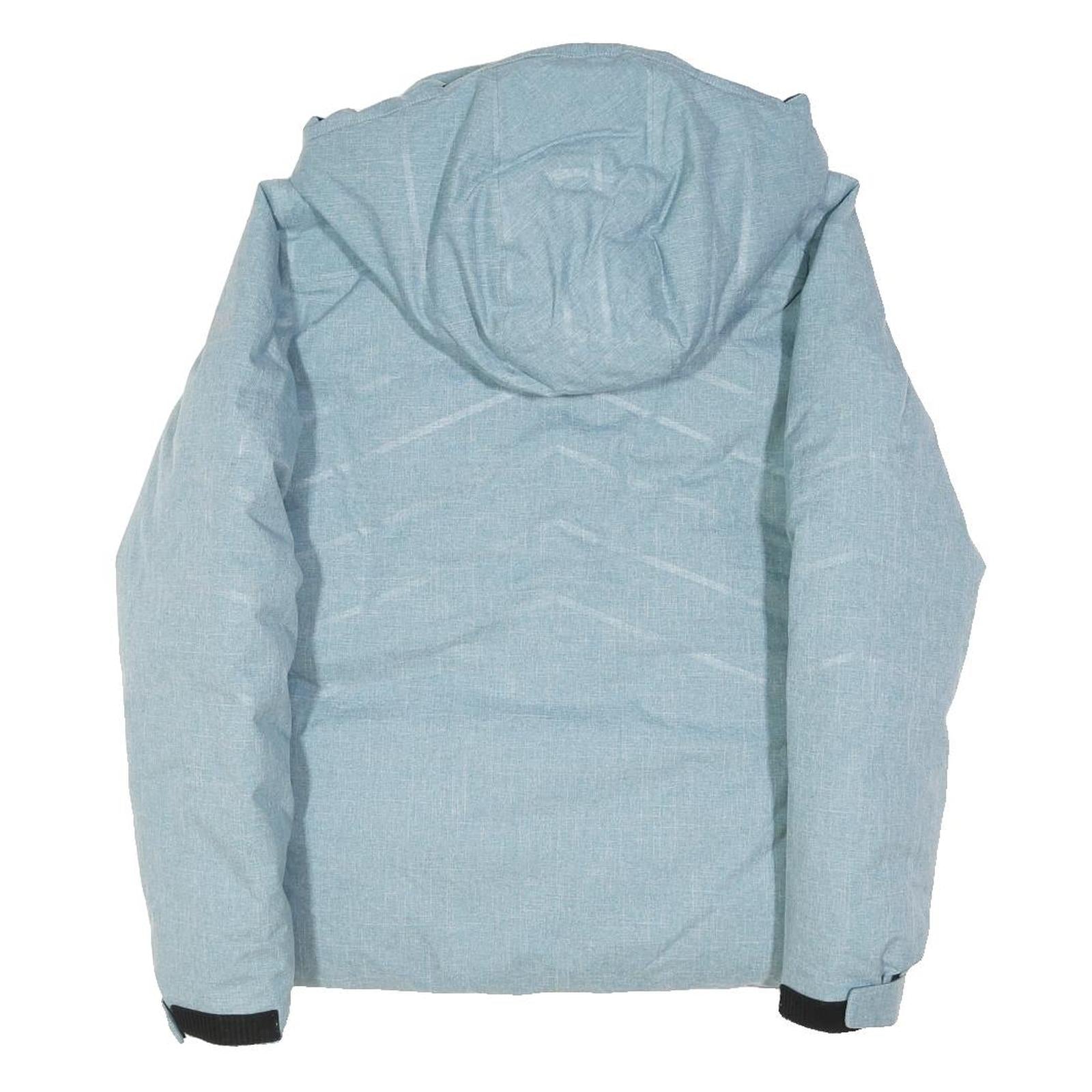 FILA Womens Blue Zip Jacket M Polyester Blend Plain Hooded Lightweight Coat