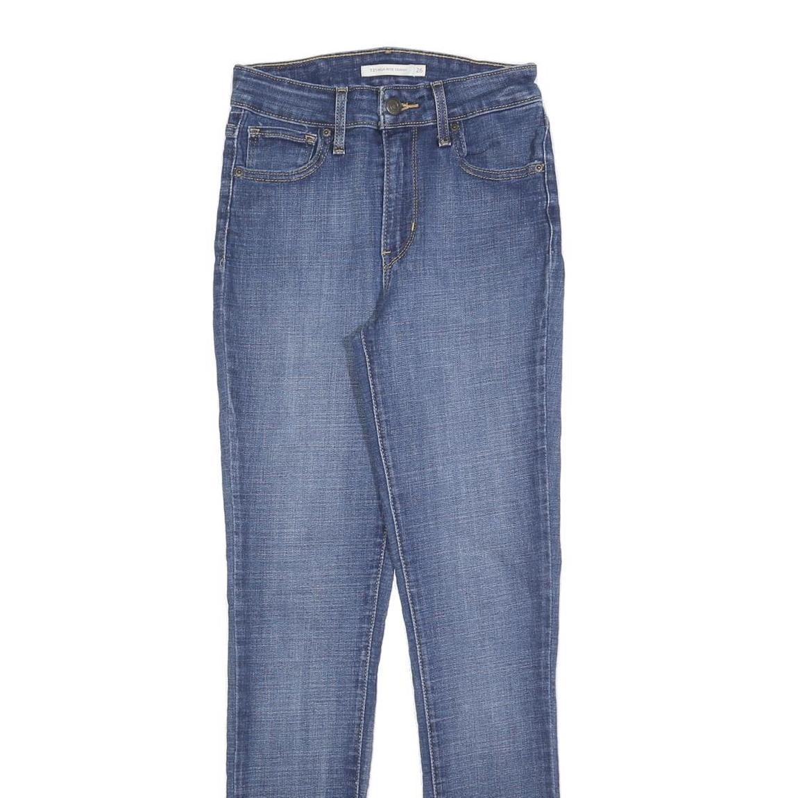 LEVI'S 721 Womens Jeans Blue Slim Skinny Denim Medium W26 L30 Classic Zip Fly