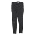 LEVI'S 710 Womens Slim Black Denim Raw W26 L26 Skinny Zip Jeans