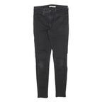 LEVI'S 710 Womens Slim Black Denim Raw W26 L26 Skinny Zip Jeans