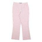 ZARA Womens Cotton Blend Pink & White Regular Fit Straight Leg Trousers W28 L26