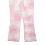 ZARA Womens Cotton Blend Pink & White Regular Fit Straight Leg Trousers W28 L26