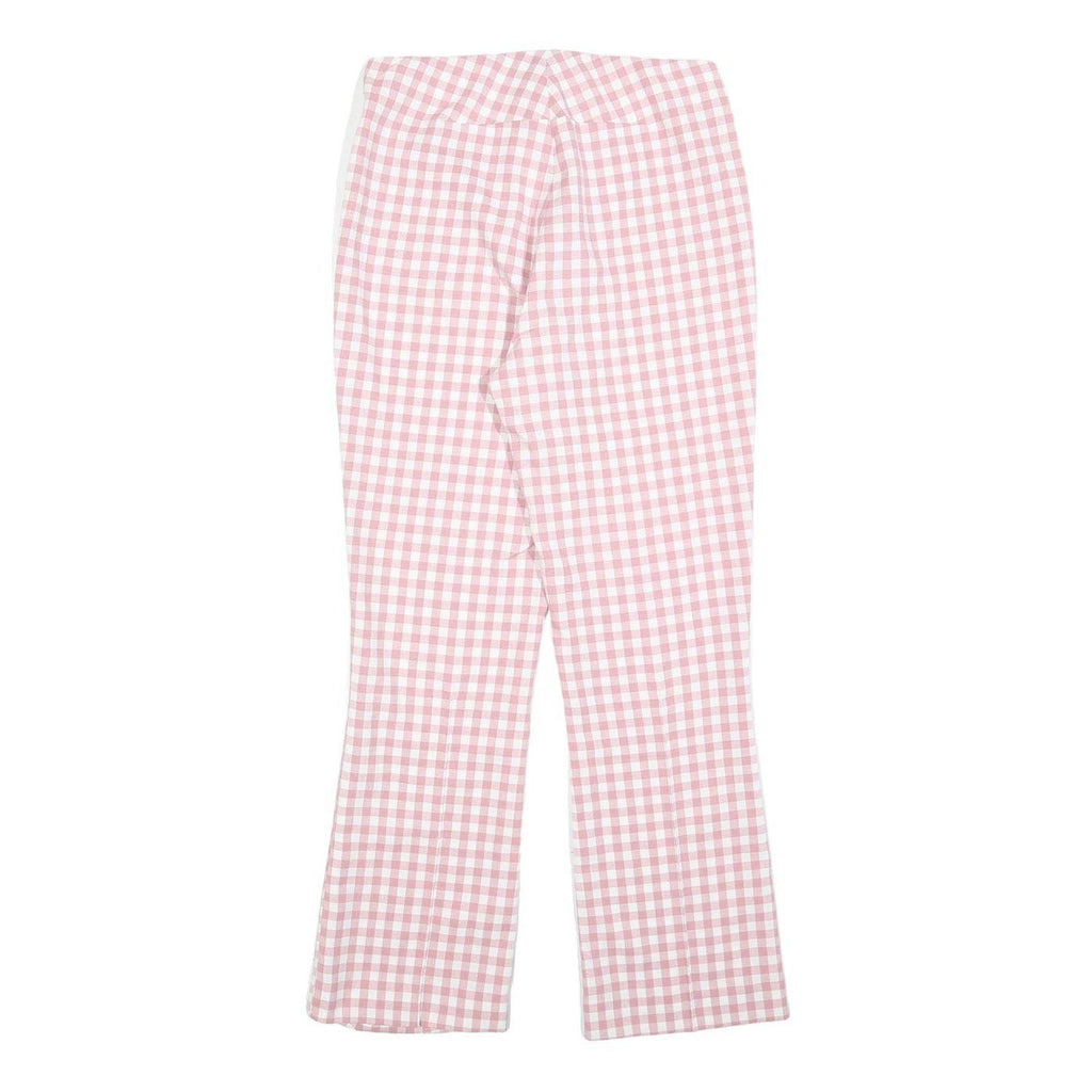 ZARA Womens Cotton Blend Pink & White Regular Fit Straight Leg Trousers W28 L26