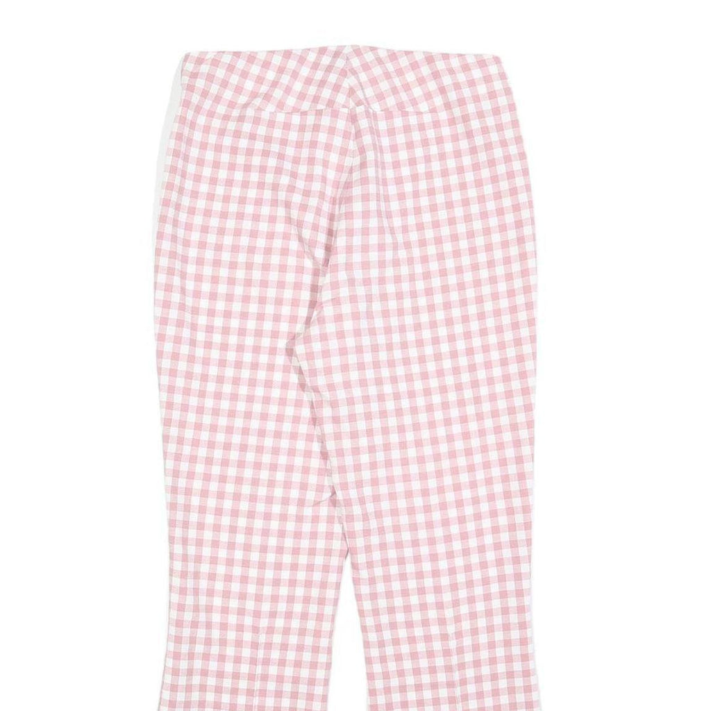 ZARA Womens Cotton Blend Pink & White Regular Fit Straight Leg Trousers W28 L26