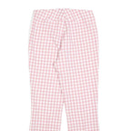 ZARA Womens Cotton Blend Pink & White Regular Fit Straight Leg Trousers W28 L26