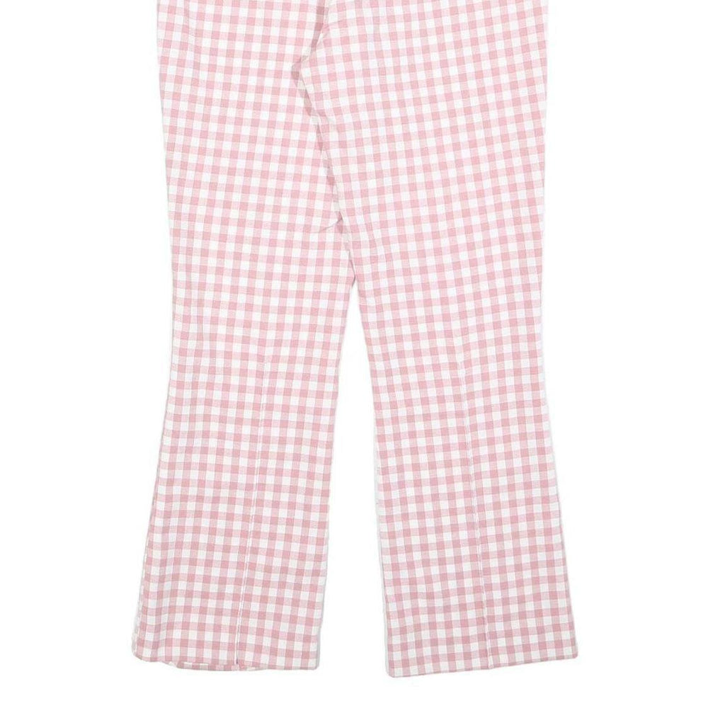 ZARA Womens Cotton Blend Pink & White Regular Fit Straight Leg Trousers W28 L26