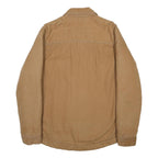 DICKIES Womens Beige Cotton Workwear Jacket S Plain Zip Pockets Casual Utility
