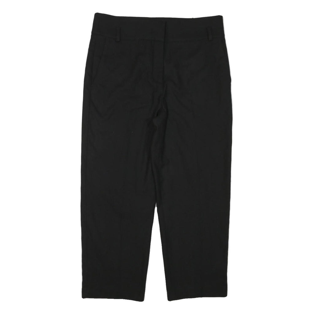 MASSIMO DUTTI Womens Viscose Blend Black Relaxed Straight Trousers W36 L26