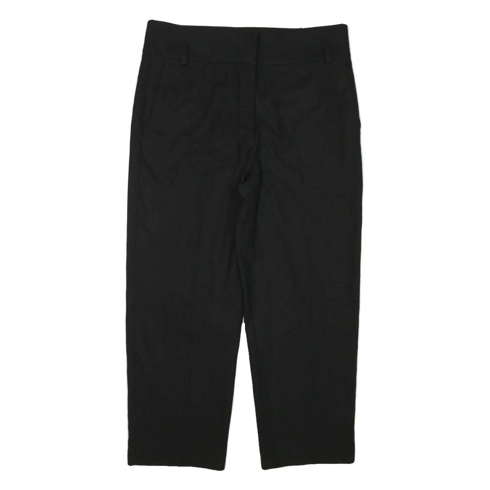 MASSIMO DUTTI Womens Viscose Blend Black Relaxed Straight Trousers W36 L26