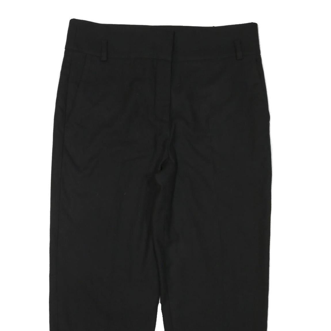 MASSIMO DUTTI Womens Viscose Blend Black Relaxed Straight Trousers W36 L26