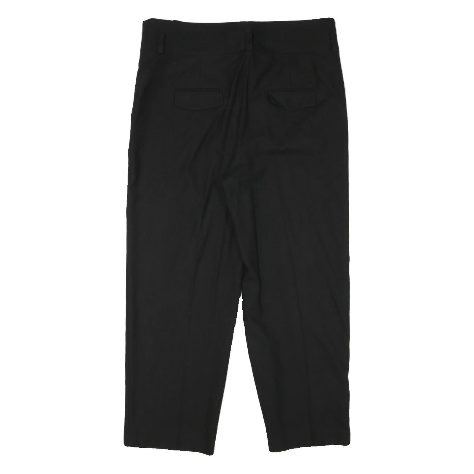 MASSIMO DUTTI Womens Viscose Blend Black Relaxed Straight Trousers W36 L26