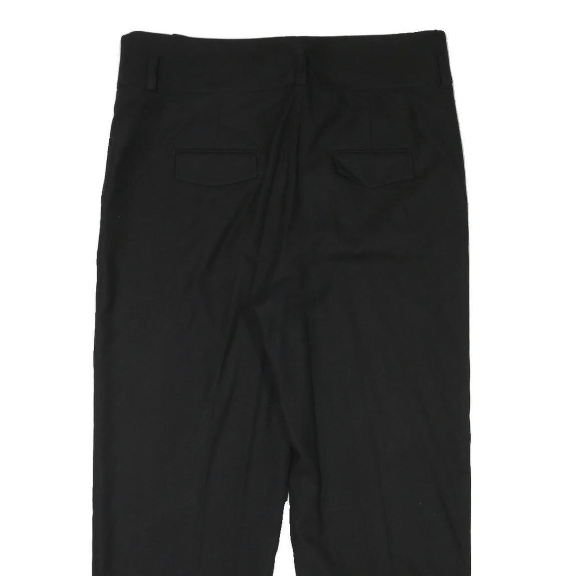 MASSIMO DUTTI Womens Viscose Blend Black Relaxed Straight Trousers W36 L26