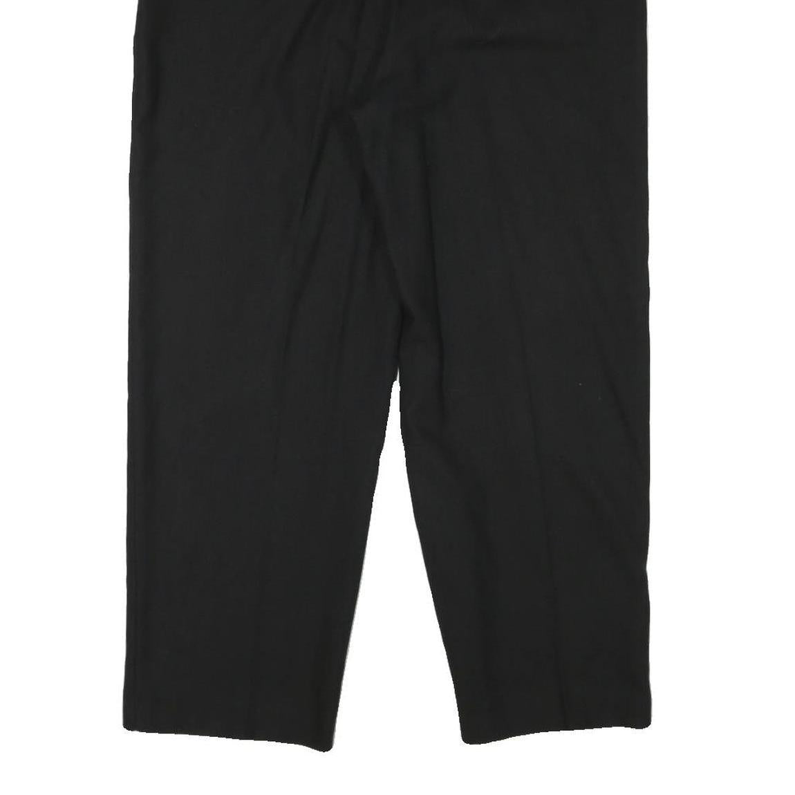 MASSIMO DUTTI Womens Viscose Blend Black Relaxed Straight Trousers W36 L26