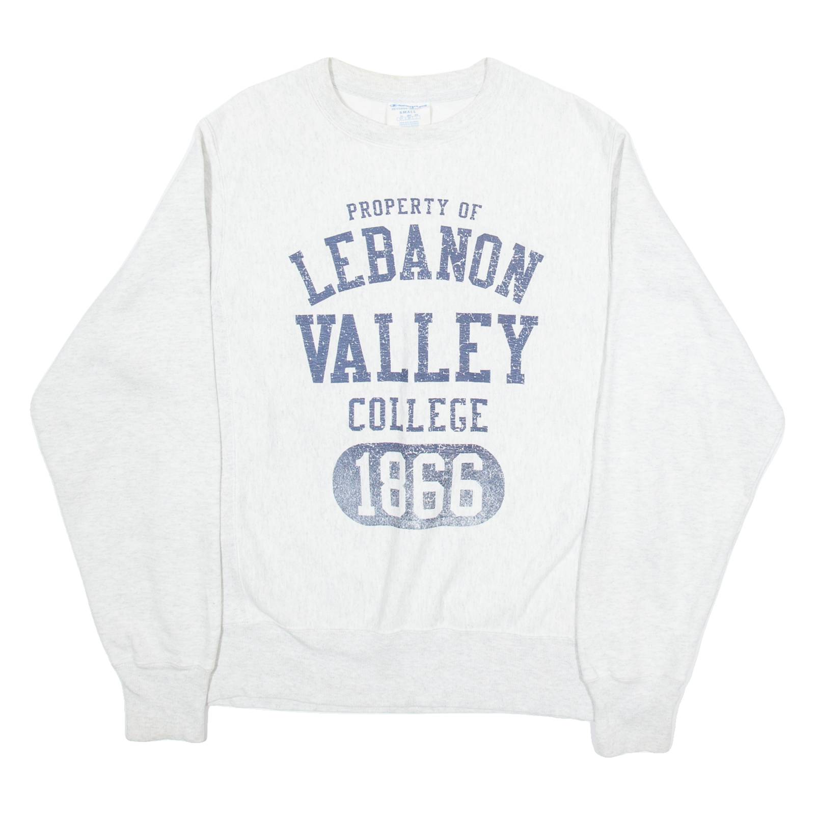 CHAMPION Lebanon VAlley College Mens Sweatshirt Grey USA S