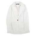 ZARA Womens White Button Jacket XS Polyester Blend Tailored Long Sleeve Plain