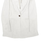 ZARA Womens White Button Jacket XS Polyester Blend Tailored Long Sleeve Plain