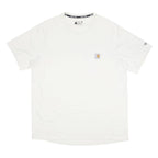 CARHARTT Mens White Cotton Blend Pocket T-Shirt L Short Sleeve Crew Neck