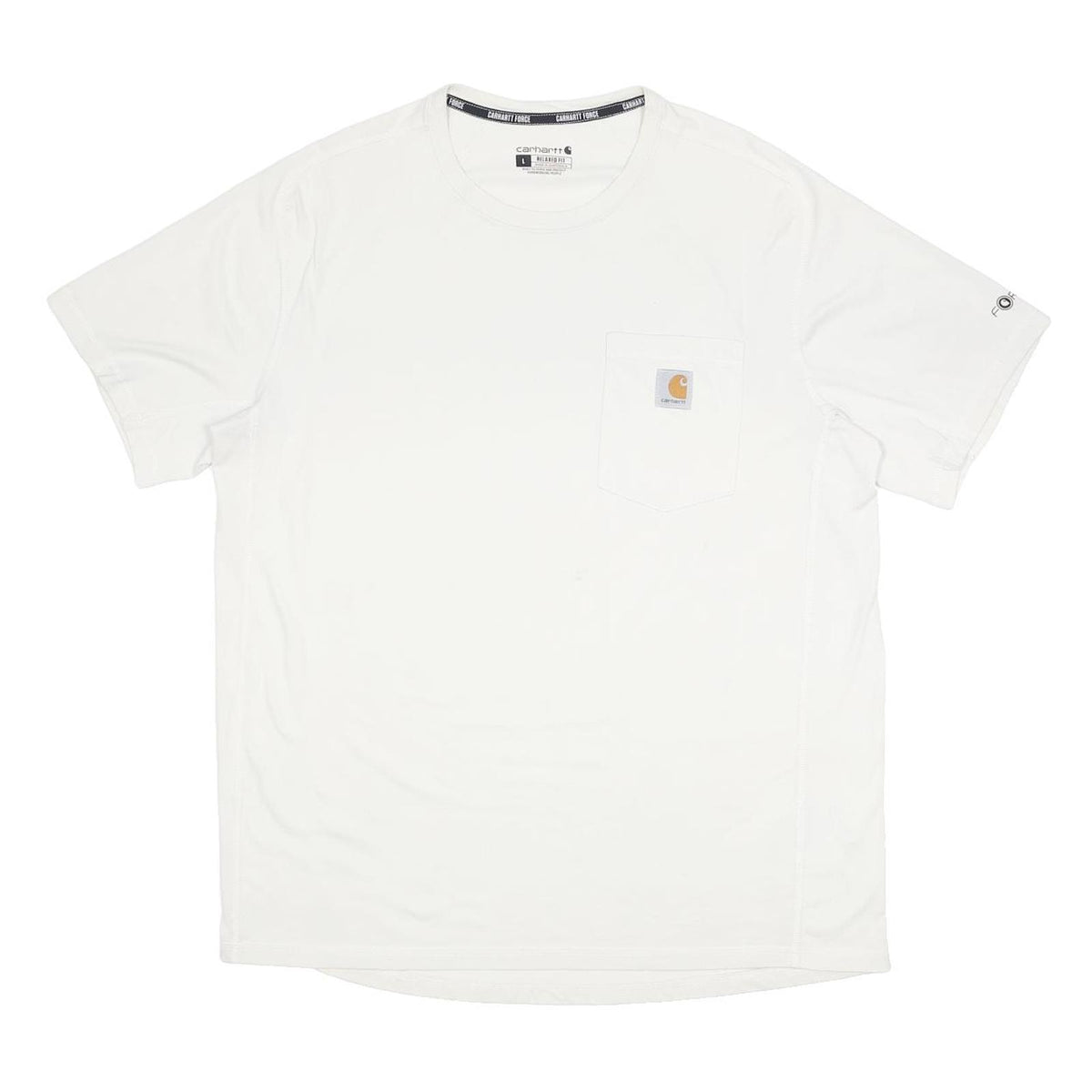 CARHARTT Mens White Cotton Blend Pocket T-Shirt L Short Sleeve Crew Neck