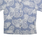 TWO PALMS Mens Blue & White Floral Cotton Shirt L Hawaiian Beach Style