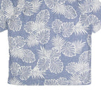 TWO PALMS Mens Blue & White Floral Cotton Shirt L Hawaiian Beach Style