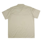 DICKIES Mens Beige Work Shirt Polyester Blend 2XL Button Pocket Short Sleeve