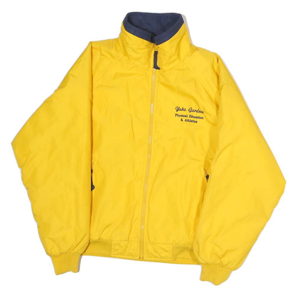 PORT AUTHORITY Mens Yellow & Navy Physical Education Zip Jacket M Polyester