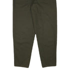 FADEOUT Womens Cotton Blend Dark Green Relaxed Straight Trousers W32 L28 Casual