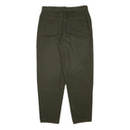 FADEOUT Womens Cotton Blend Dark Green Relaxed Straight Trousers W32 L28 Casual