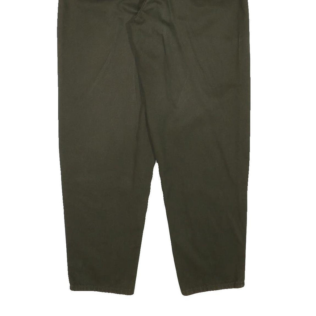 FADEOUT Womens Cotton Blend Dark Green Relaxed Straight Trousers W32 L28 Casual