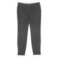 MASSIMO DUTTI Womens Cotton Blend Slim Black Trousers W28 L26 Stylish Zipped Hem