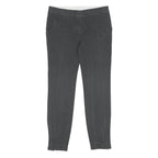 MASSIMO DUTTI Womens Cotton Blend Slim Black Trousers W28 L26 Stylish Zipped Hem