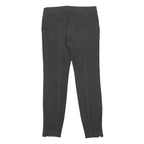 MASSIMO DUTTI Womens Cotton Blend Slim Black Trousers W28 L26 Stylish Zipped Hem