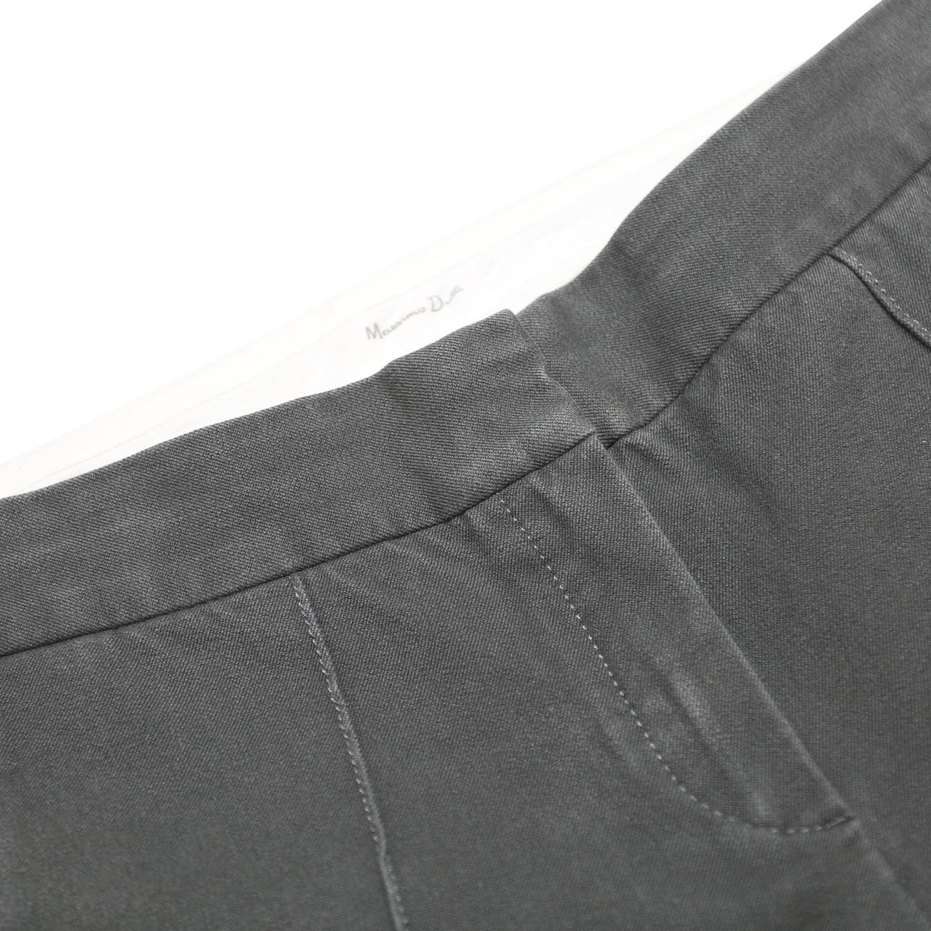 MASSIMO DUTTI Womens Cotton Blend Slim Black Trousers W28 L26 Stylish Zipped Hem