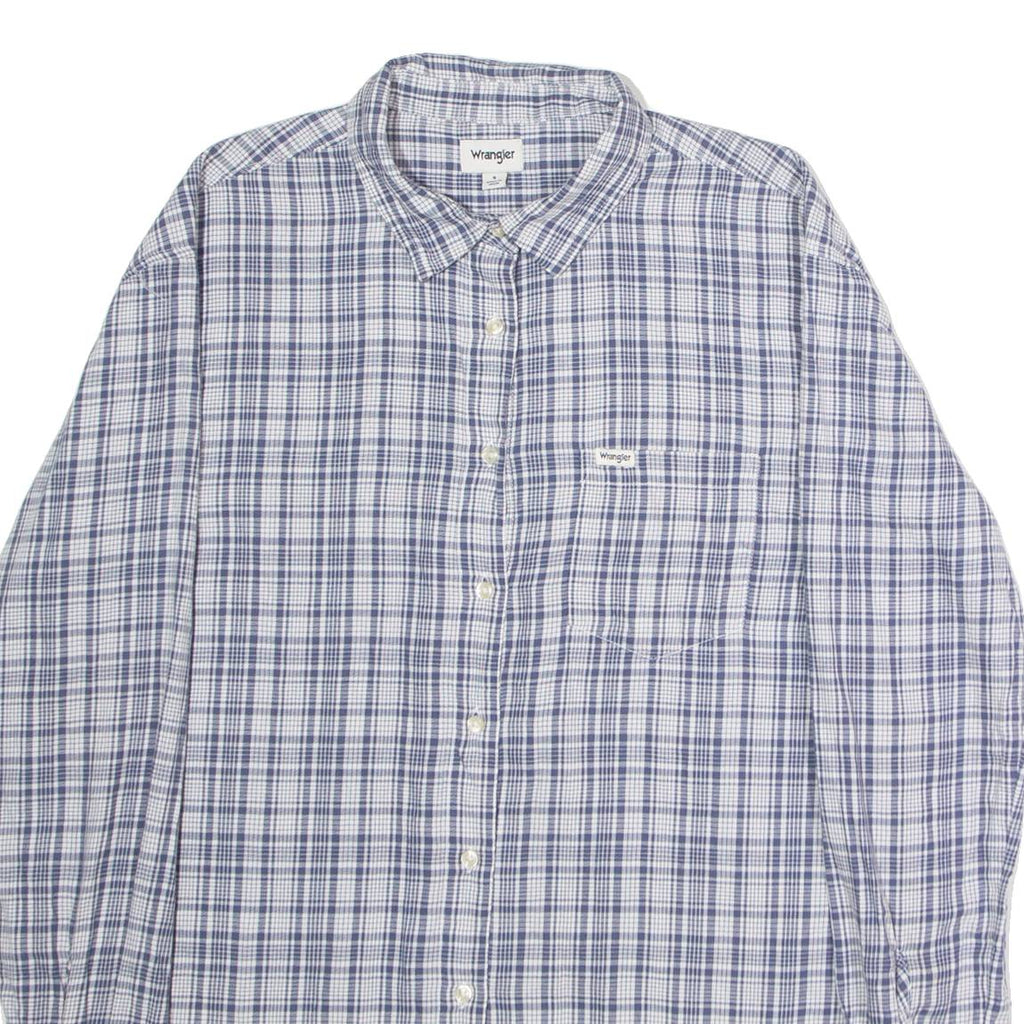 WRANGLER Womens Shirt Blue Check Long Sleeve S