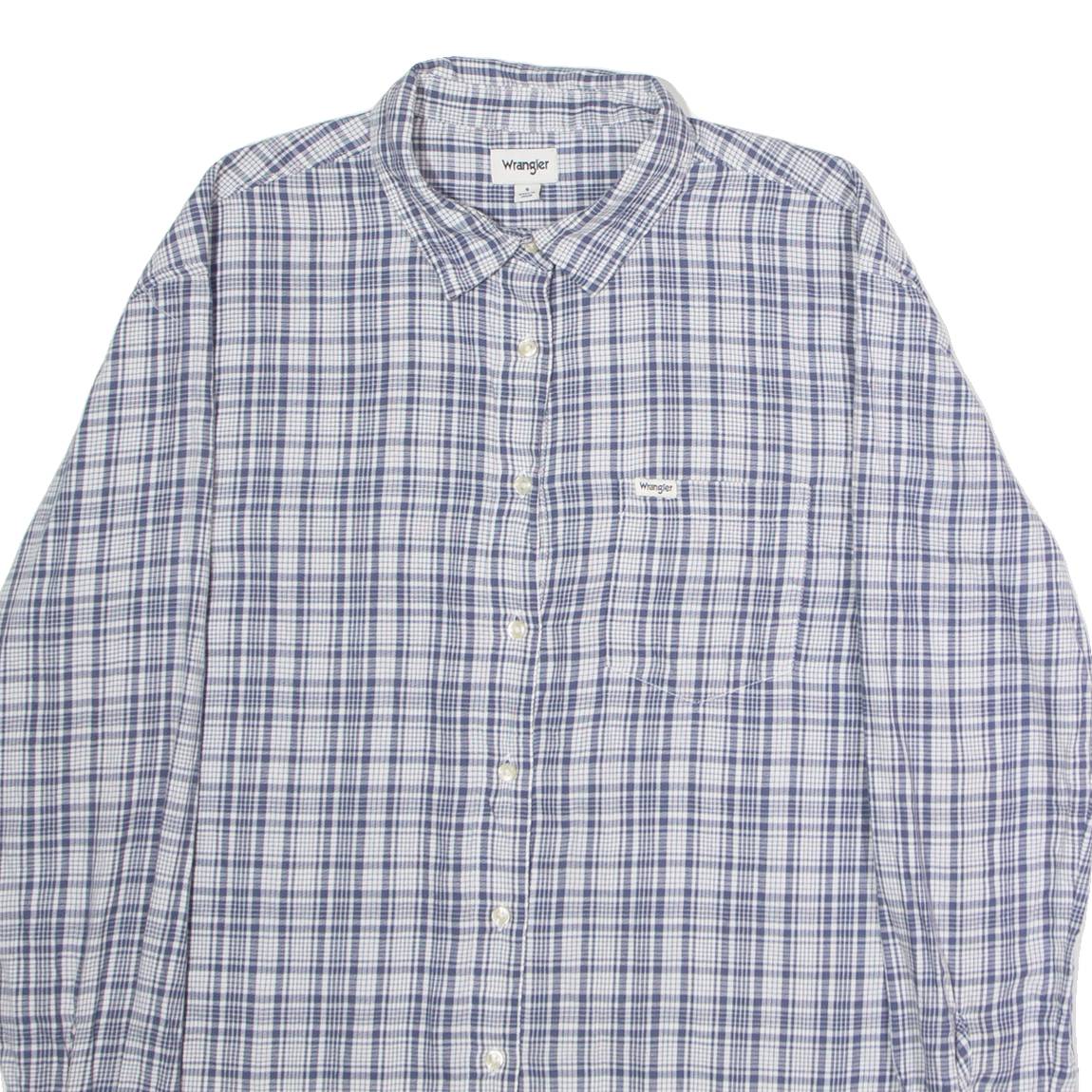 WRANGLER Womens Shirt Blue Check Long Sleeve S