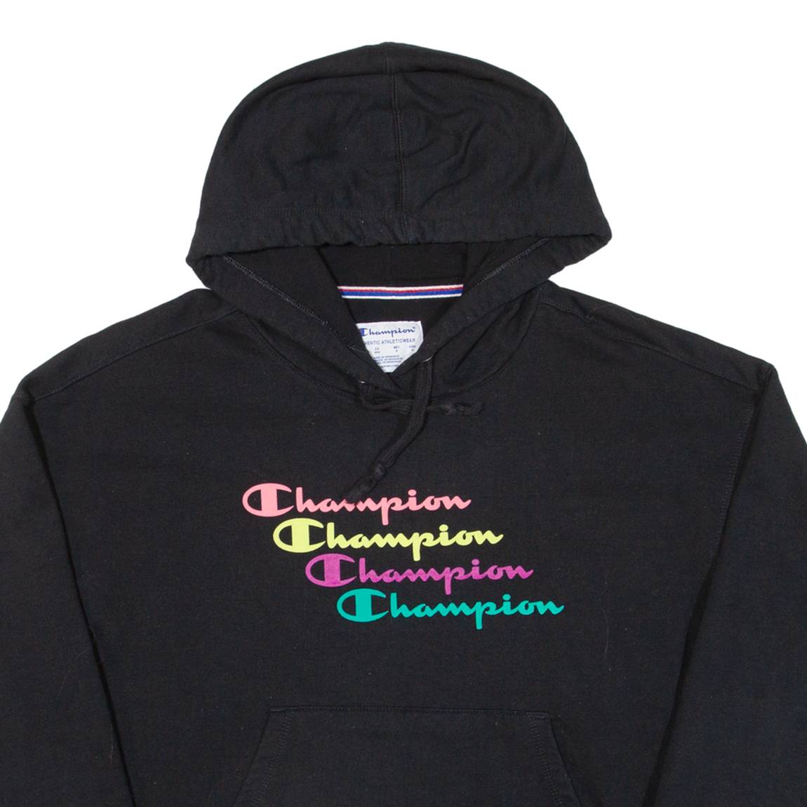 CHAMPION Womens Black Hoodie M