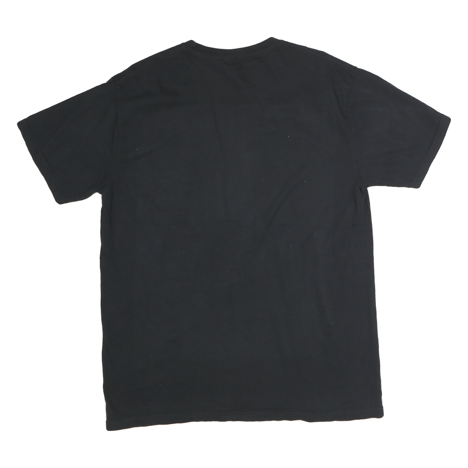 COMFORT COLOURS Mens Black Graphic T-Shirt L Cotton Short Sleeve Crew Neck