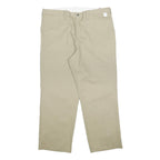 DICKIES Mens Cotton Blend Beige Regular Fit Straight Leg Trousers W40 L31