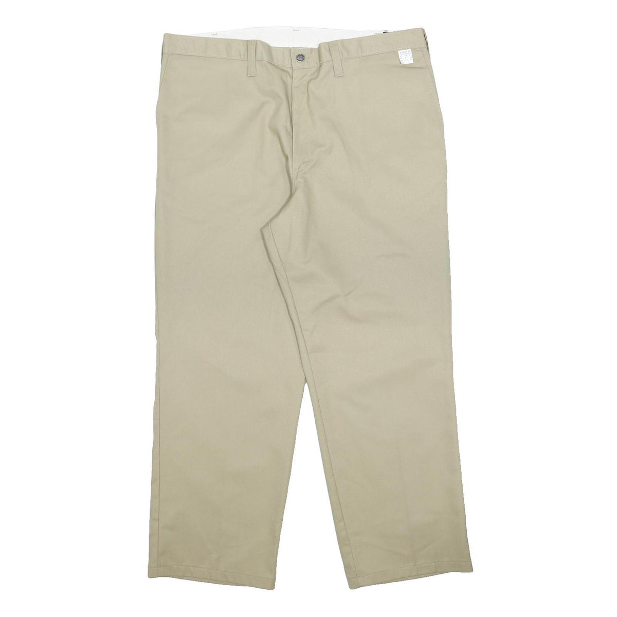 DICKIES Mens Cotton Blend Beige Regular Fit Straight Leg Trousers W40 L31