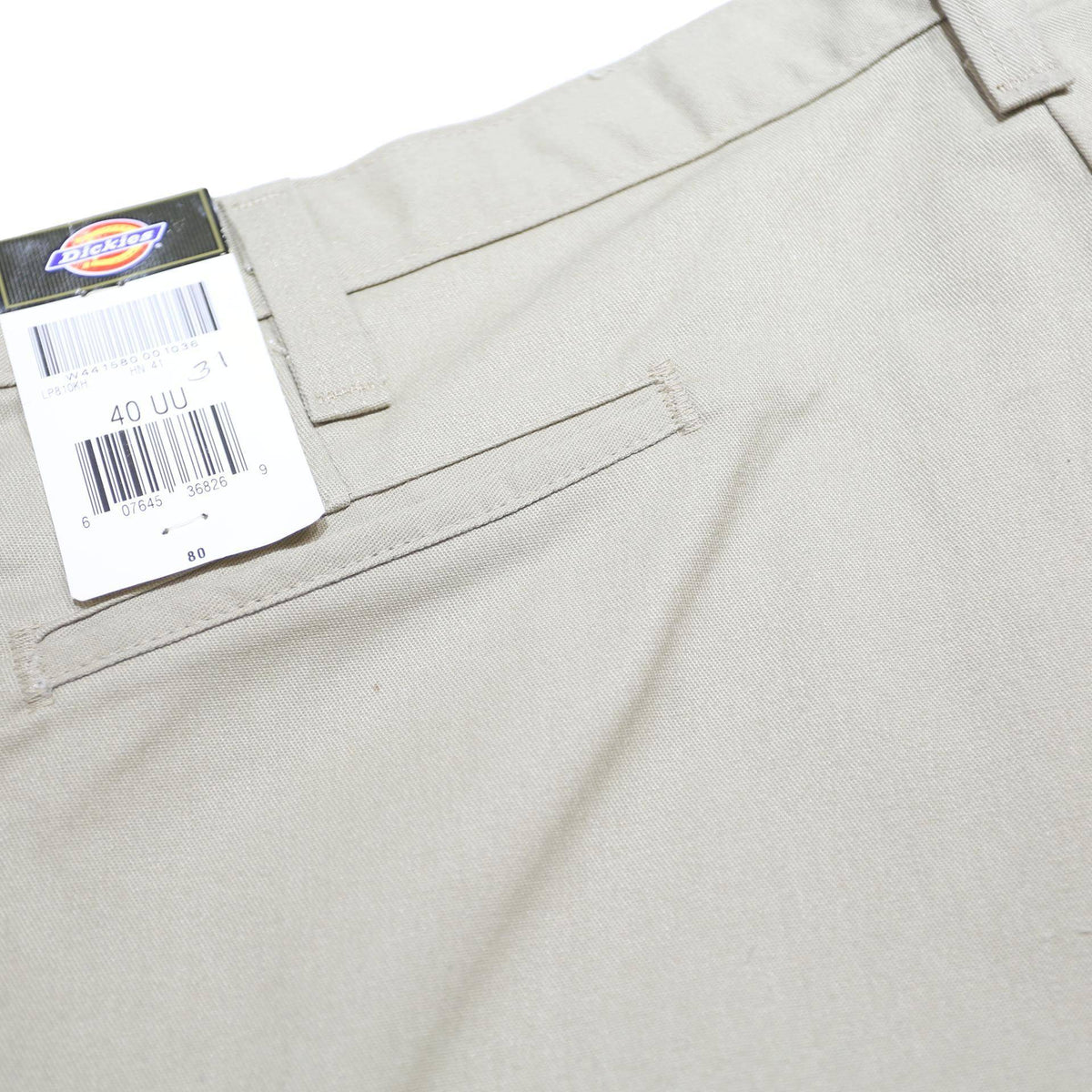 DICKIES Mens Cotton Blend Beige Regular Fit Straight Leg Trousers W40 L31