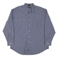 NAUTICA Mens Blue & Navy Check Shirt XL Long Sleeve Button Down Casual