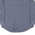 NAUTICA Mens Blue & Navy Check Shirt XL Long Sleeve Button Down Casual