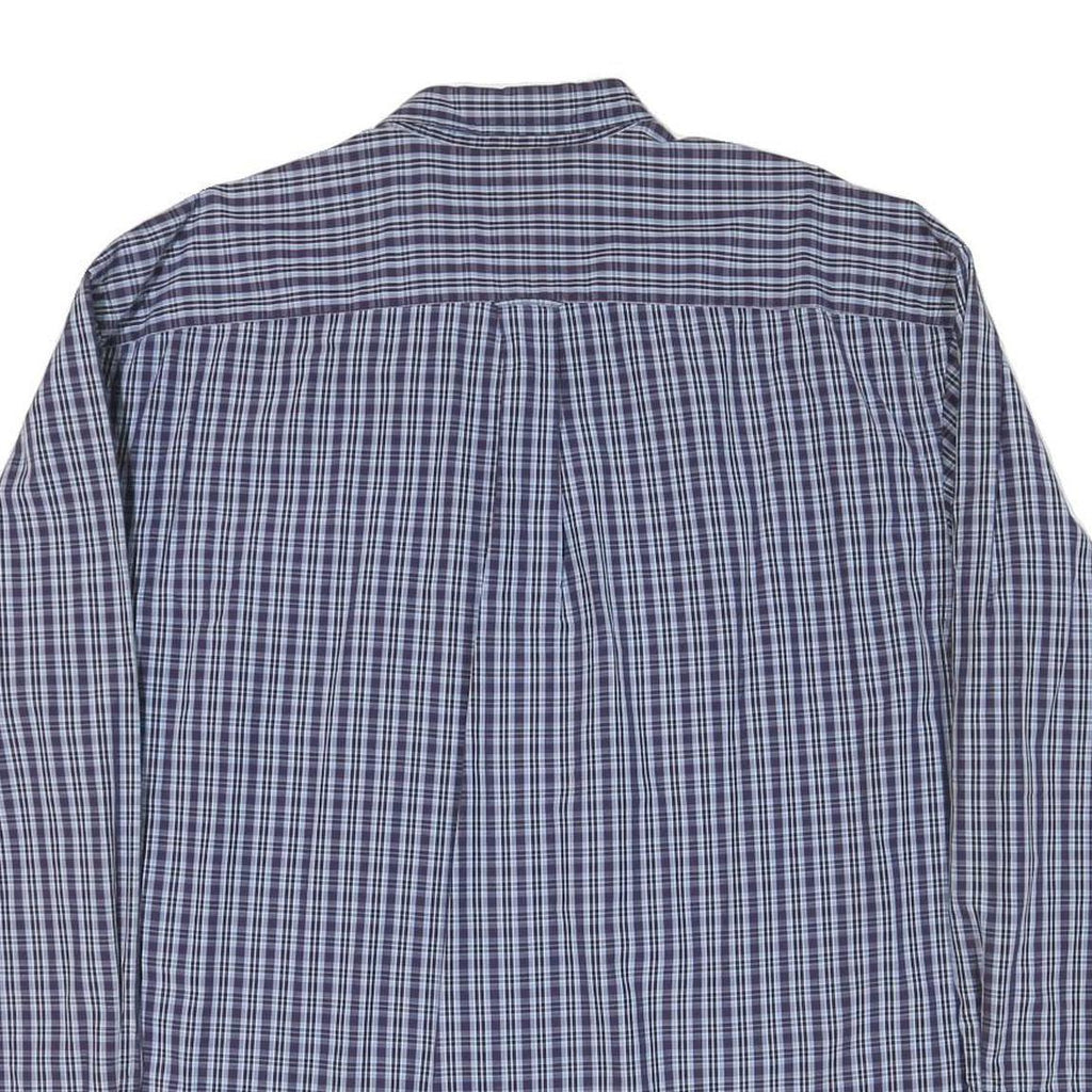 NAUTICA Mens Blue & Navy Check Shirt XL Long Sleeve Button Down Casual